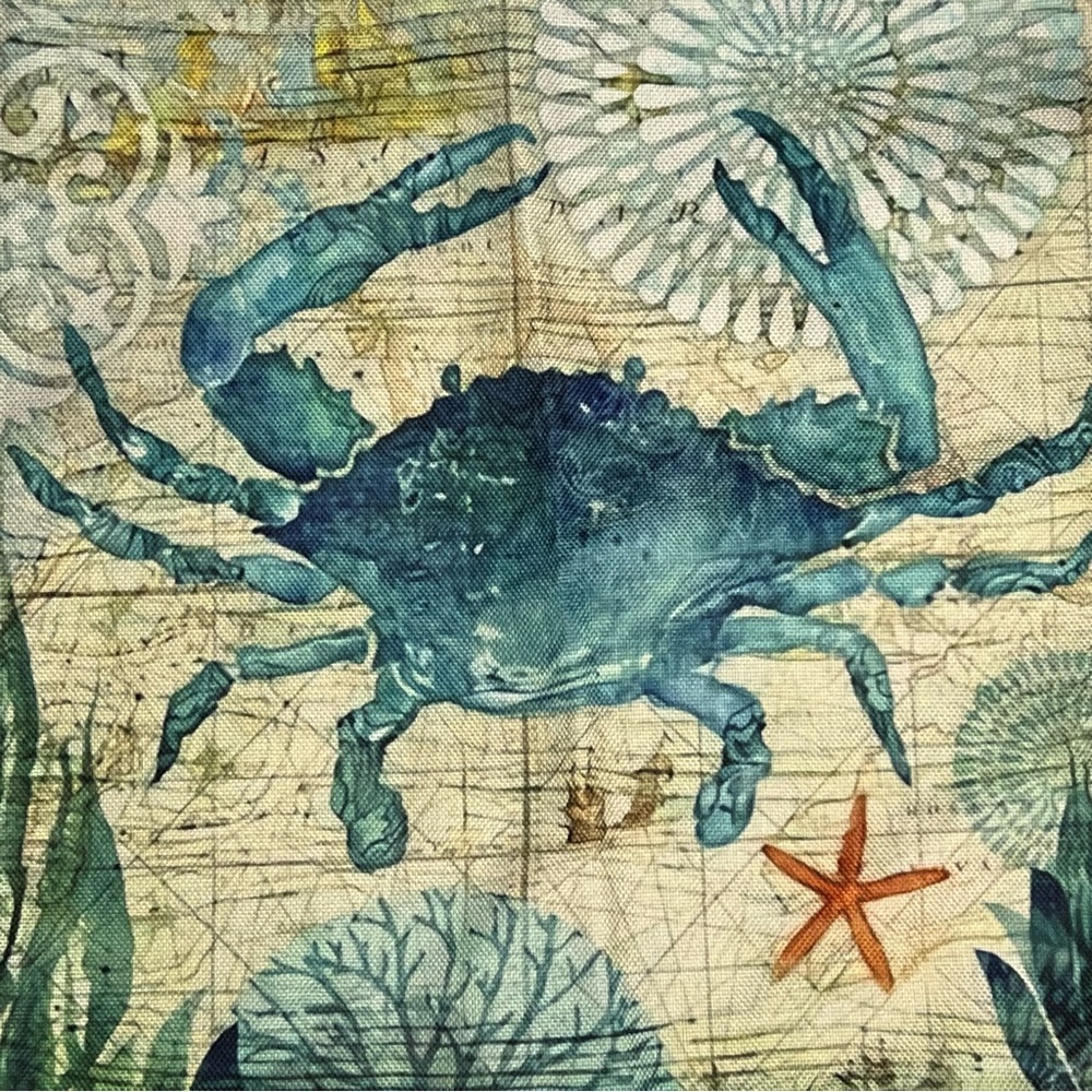 Eco-Friendly Nautical Blue Crab Folding Tote Bag - Picture 10 of 15